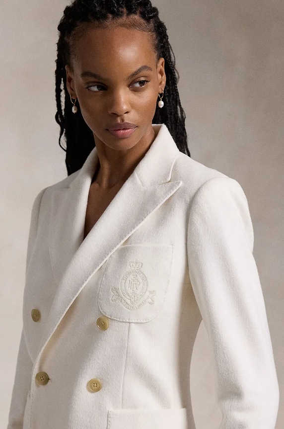 Polo Ralph Lauren marynarka z domieszką wełny biały 211947976