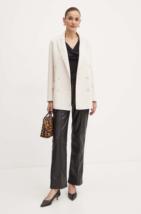 Vunena jakna Twinset 242TP2063 bež AW24
