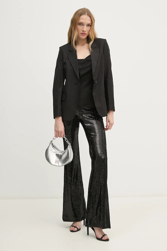 Μπλέιζερ με μίγμα μαλλιού Sisley 2C3DLW02J μαύρο AW24