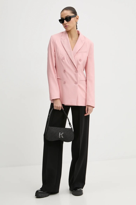 Fiorucci marynarka wełniana W01FMBDO059WO01PN02 różowy AW24