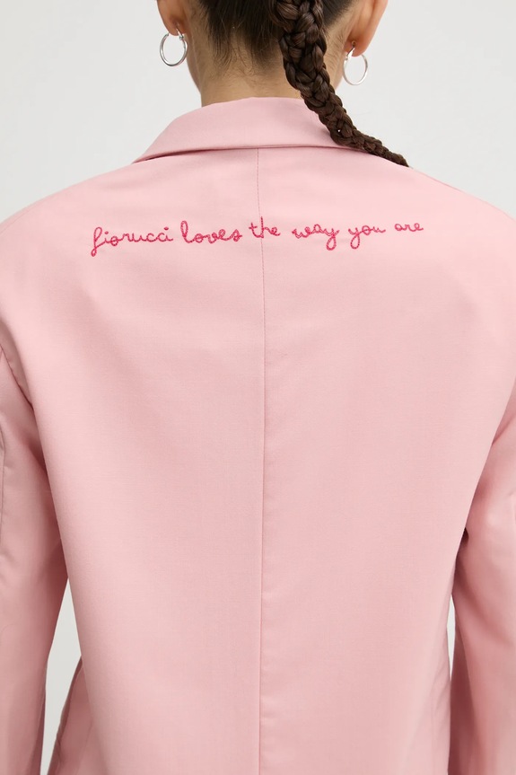 Fiorucci marynarka wełniana W01FMBDO059WO01PN02 różowy