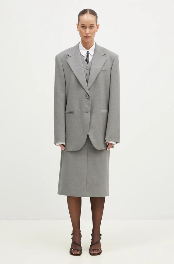 Sportmax wool blazer Baffo 2422046032600 gray