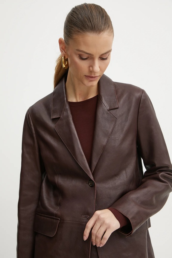 Forte Forte marynarka skórzana bordowy 13214.myjacket