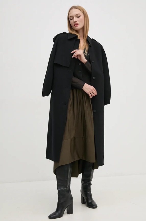 Πουκάμισο Sandro Ferrone SFS23YBEBLETILLA μαύρο AW24
