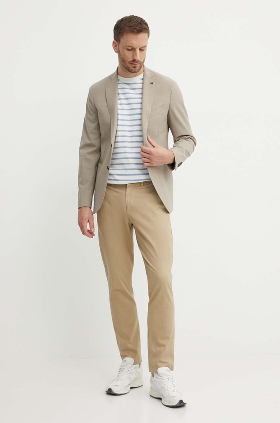 Michael Kors jednořadá vesta pánská s vlnou MK0SB01025 béžová SS26