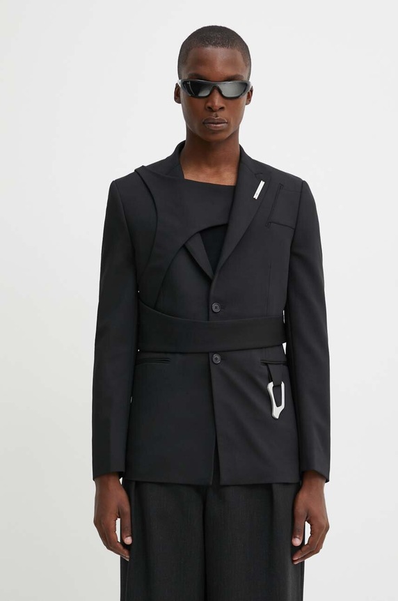 Heliot Emil wool blend blazer fabric black HE.M.04.008.W05.BLK01