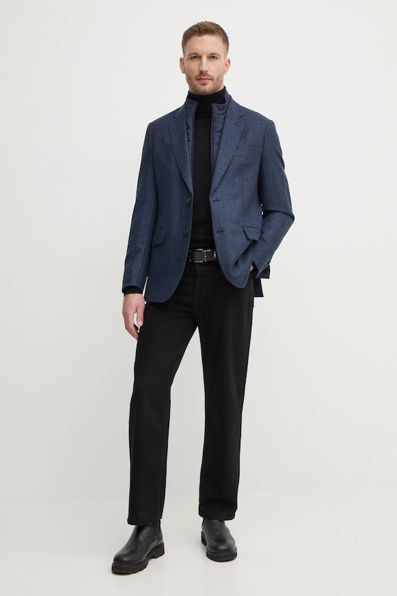 Vlněné sako Hackett London HM443438R námořnická modř AW24