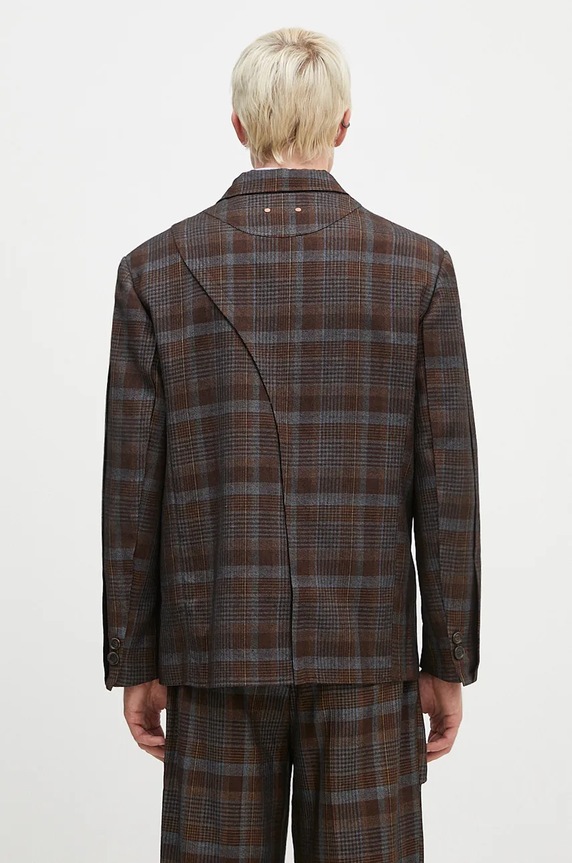 Oblečení Vlněné sako Andersson Bell Soe Check Wrap Double Breasted Jacket awa628m hnědá