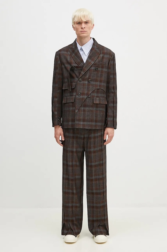 Vlněné sako Andersson Bell Soe Check Wrap Double Breasted Jacket awa628m