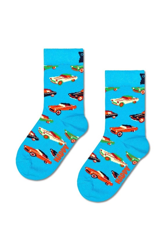 Happy Socks skarpetki dziecięce Kids Car Sock skarpetki długie niebieski P001454