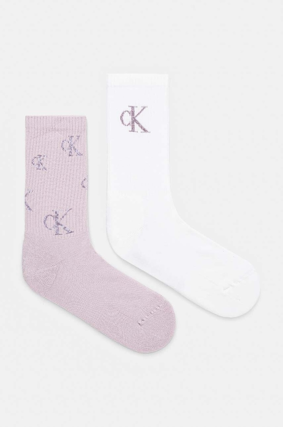Calvin Klein Jeans skarpetki 2-pack skarpetki długie fioletowy 701229465