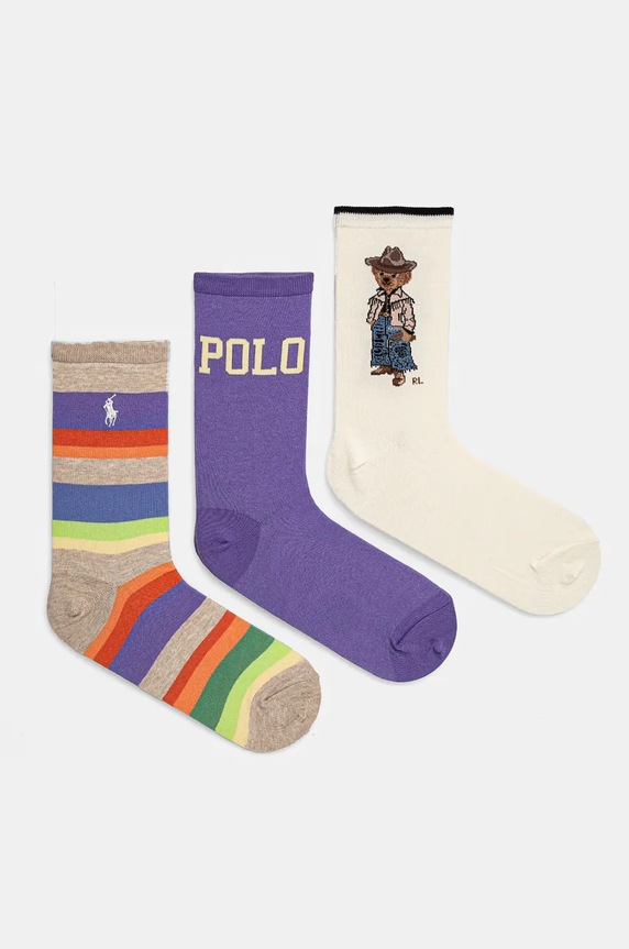 Polo Ralph Lauren skarpetki 3-pack skarpetki długie multicolor 455955248