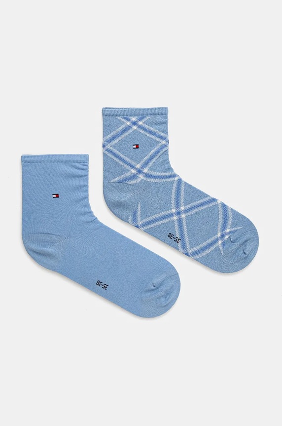 Tommy Hilfiger skarpetki 2-pack wzorzyste niebieski 701229861