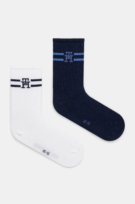 Κάλτσες Tommy Hilfiger 2-pack ψηλές κάλτσες σκούρο μπλε 701229864
