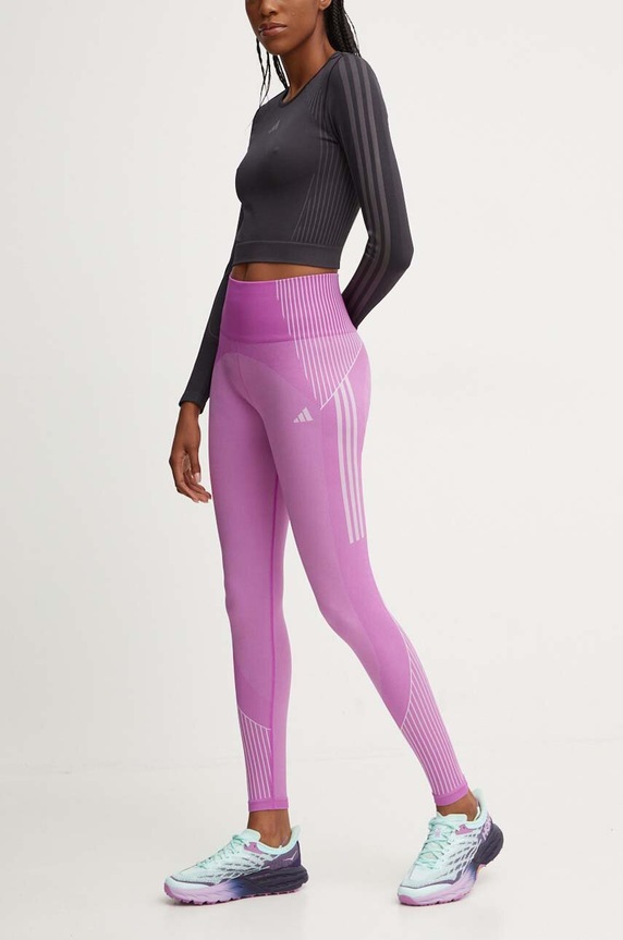 Κολάν προπόνησης adidas Performance Seamless εμπριμέ μωβ IX0483
