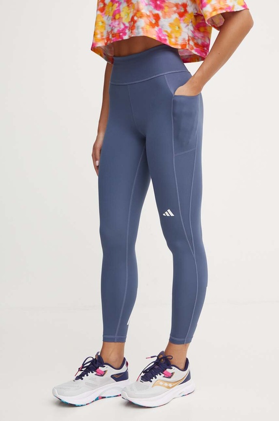 adidas Performance legginsy do biegania Own The Run z elastanem niebieski IX2859