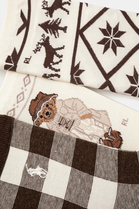 Ponožky Polo Ralph Lauren 3-pack 455956279 béžová NC24