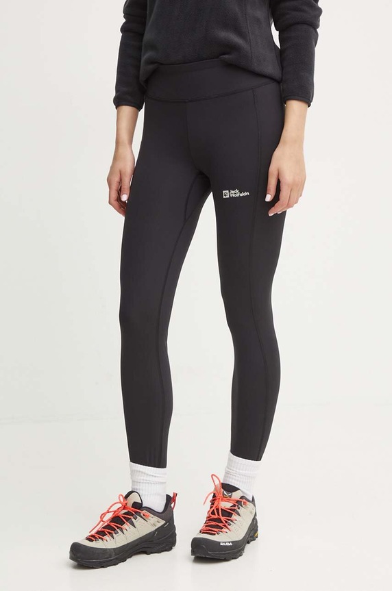 Спортивные леггинсы Jack Wolfskin Klintal с эластаном чёрный 1508901