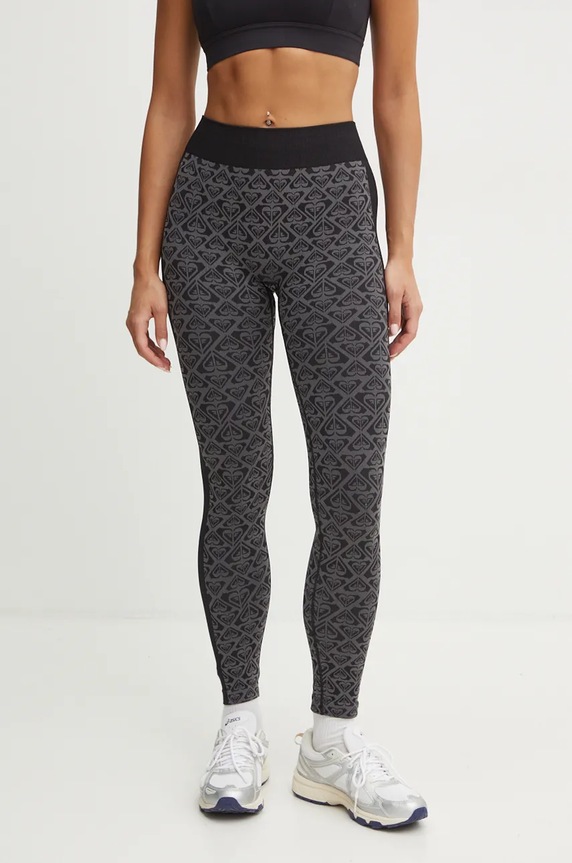 Roxy legginsy do jogi Chill Out Seamless wzorzyste czarny ERJNP03596