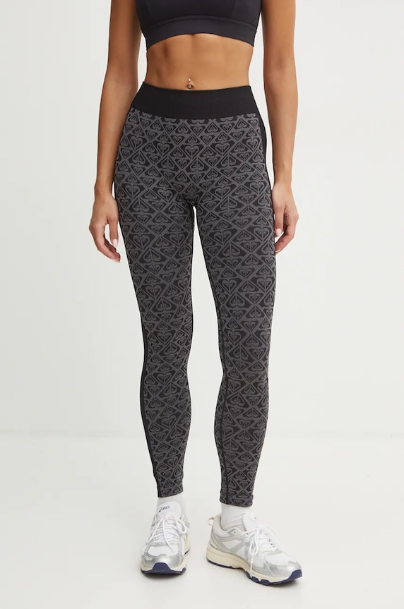 Roxy legginsy do jogi Chill Out Seamless wzorzyste czarny ERJNP03596