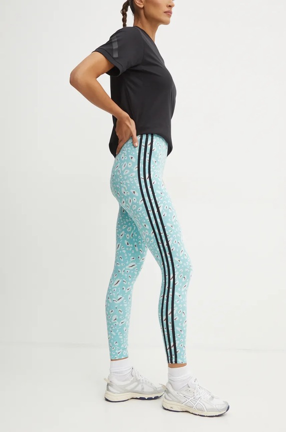adidas legginsy Animal z elastanem turkusowy IY5008