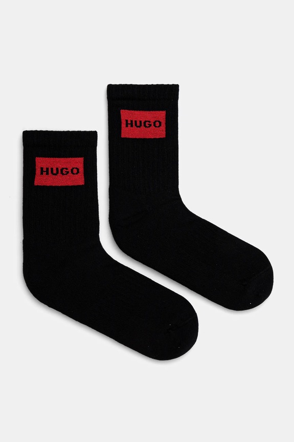Носки HUGO 2 шт 2P QS RIB LABEL CC W длинные носки чёрный 50510661