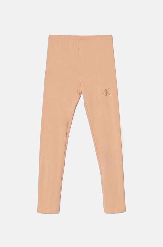 Calvin Klein Jeans leggins copii LEGGING tricotaj portocaliu IG0IG02137.9BYH.128.176