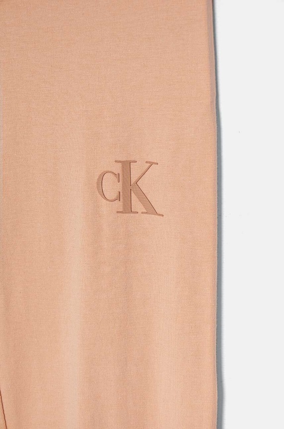 Fete Calvin Klein Jeans leggins copii LEGGING IG0IG02137.9BYH.128.176 portocaliu