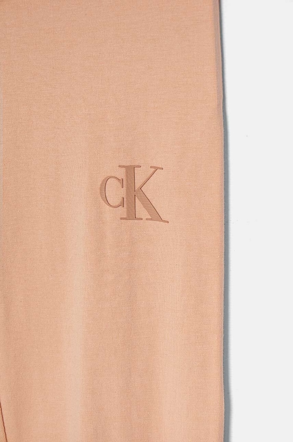 Fete Calvin Klein Jeans leggins copii LEGGING IG0IG02137.9BYH.128.176 portocaliu