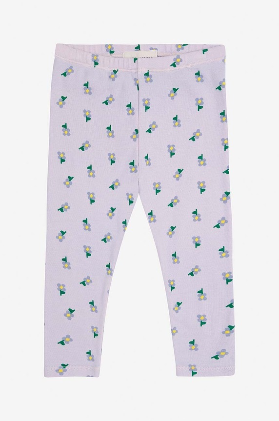 Bobo Choses legginsy niemowlęce Pansy Flower wzorzyste fioletowy 224AB051