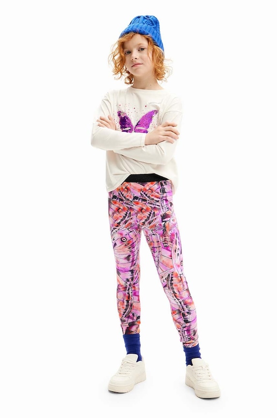 Desigual gyerek legging dzsörzé lila 24WGKK05