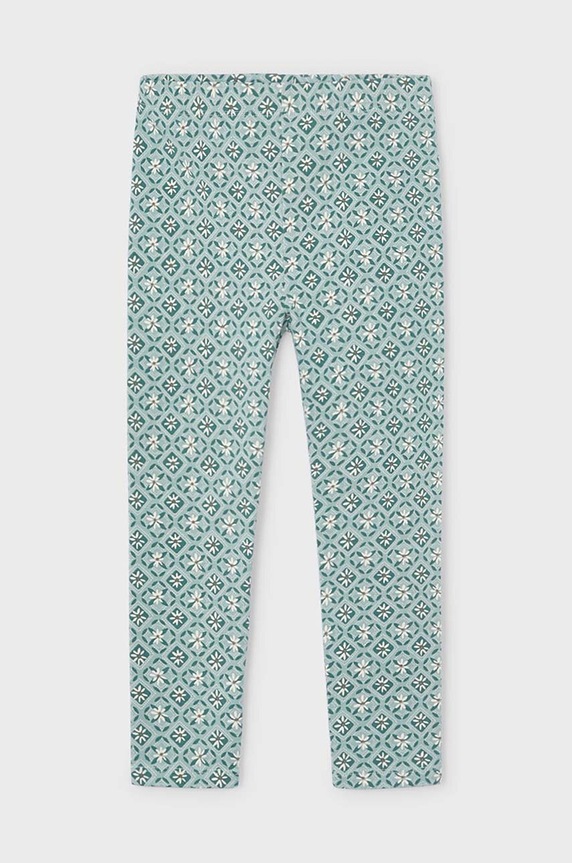 Mayoral legginsy dziecięce wzorzyste turkusowy 4704.6L.Mini.9BYH