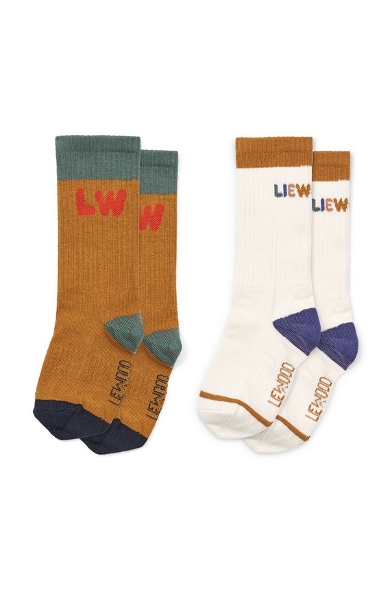 Otroške nogavice Liewood Annette Socks 2-Pack 2-pack Visoke nogavice rjava LW19193