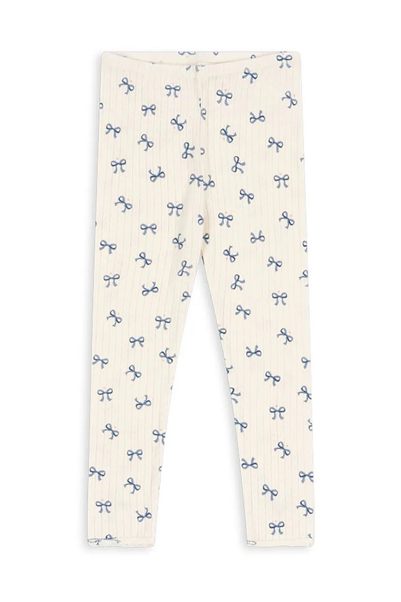 Dětské bavlněné legíny Konges Sløjd MINNIE PANTS GOTS pletenina bílá KS102058