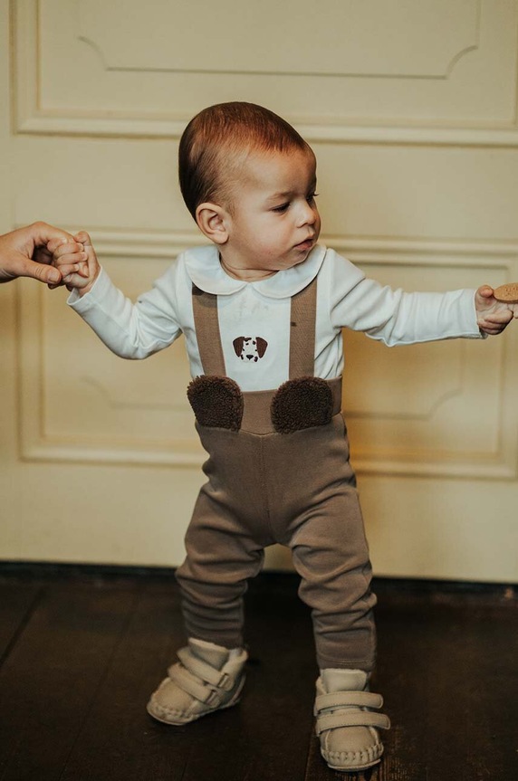 Kojenecké legíny Donsje Sieffi Leggings Bear pletenina hnědá 3034601.