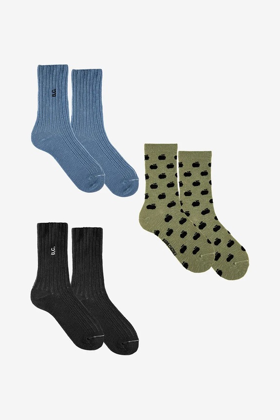 Bobo Choses skarpetki dziecięce 3-pack skarpetki długie niebieski 322EI001