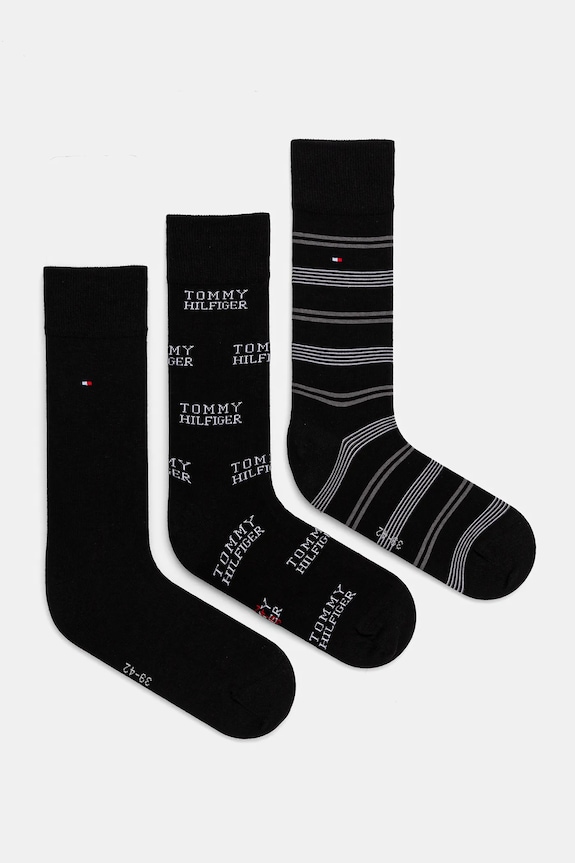 Tommy Hilfiger zokni 3 pár hosszúszárú zokni fekete 701229783