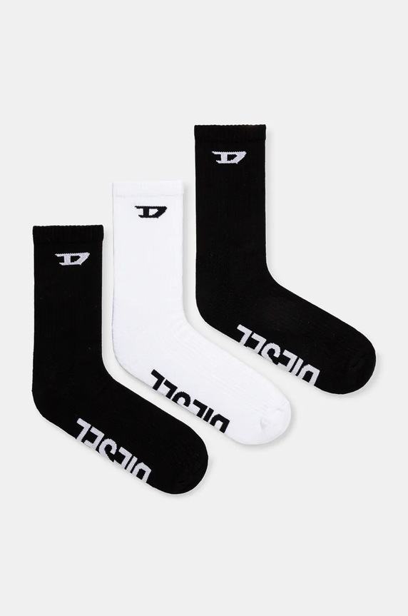 Ponožky Diesel SKM-D-CREW-SPORT-SOCKS 3-pack dlouhé ponožky vícebarevná A15406.0LKBJ