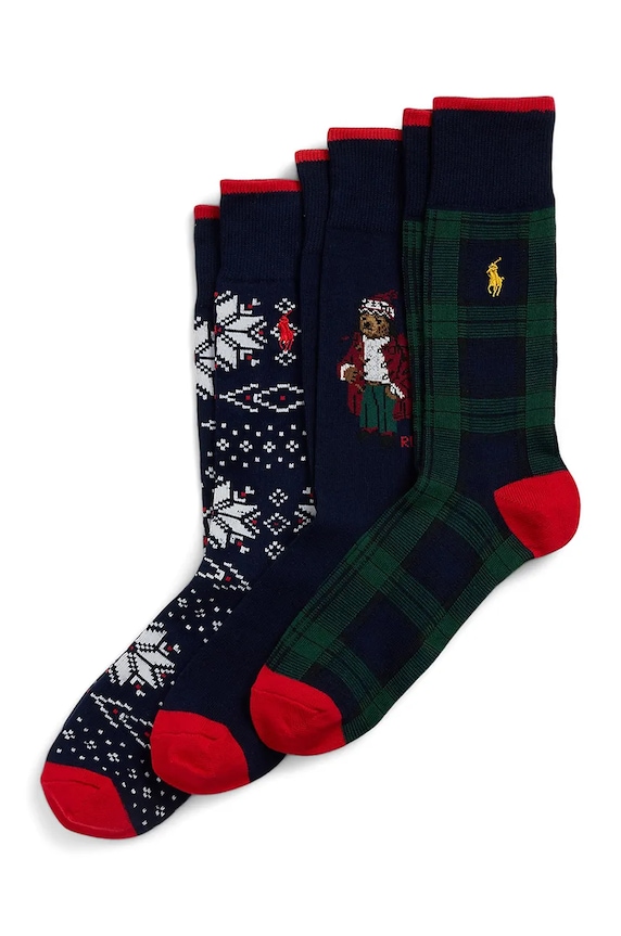 Ponožky Polo Ralph Lauren 3-pack dlouhé ponožky šedá 449958861