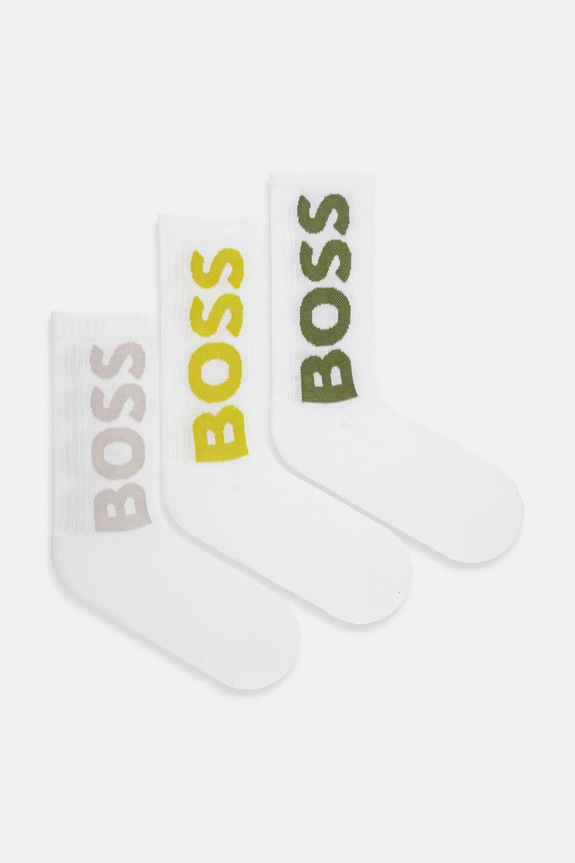 BOSS skarpety męskie 3P QS Rib Logo CC 3-pack skarpetki długie biały 50524259