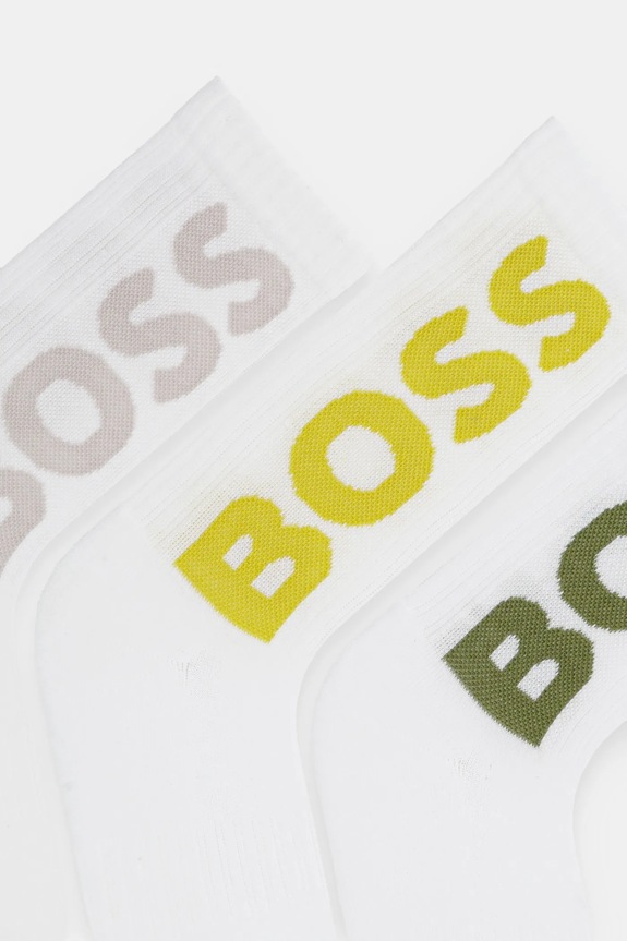 BOSS skarpety męskie 3P QS Rib Logo CC 3-pack 50524259 biały SS26