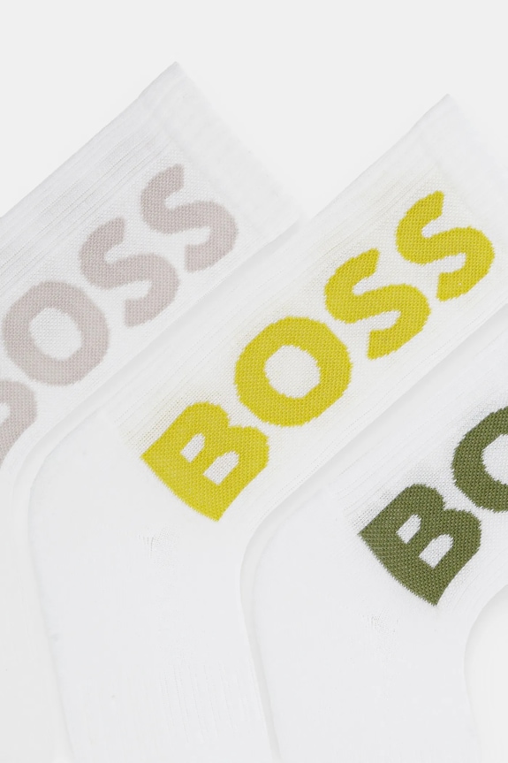BOSS skarpety męskie 3P QS Rib Logo CC 3-pack 50524259 biały SS26