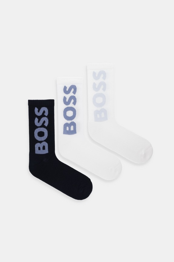 BOSS skarpety męskie 3P QS Rib Logo CC 3-pack skarpetki długie biały 50524259