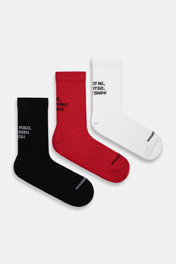 Ponožky HUGO 3-pack dlouhé ponožky černá 50524853