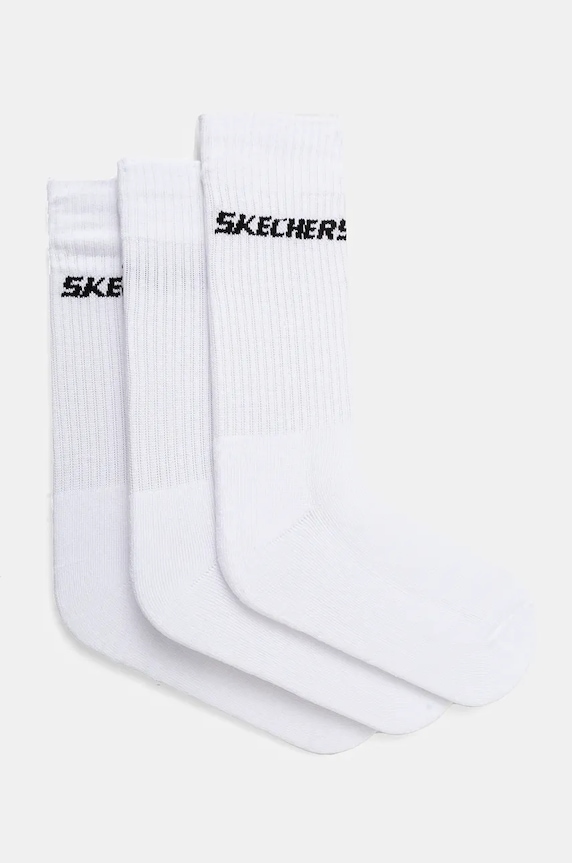 Čarape Skechers 3-pack visoke čarape bijela SK41109