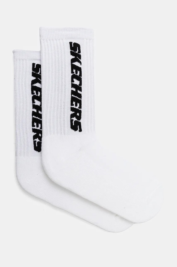 Čarape Skechers 2-pack visoke čarape bijela SK41042