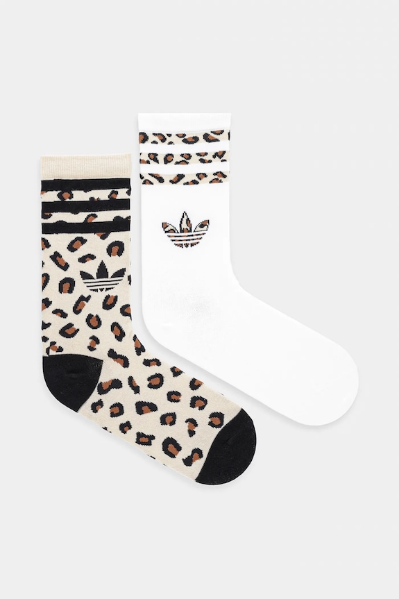 adidas Originals calzini Leopard pacco da 2 calzini beige JJ1636