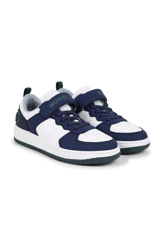 Παιδικά sneakers HUGO απομίμηση λείου δέρματος λευκό G00248.27.35