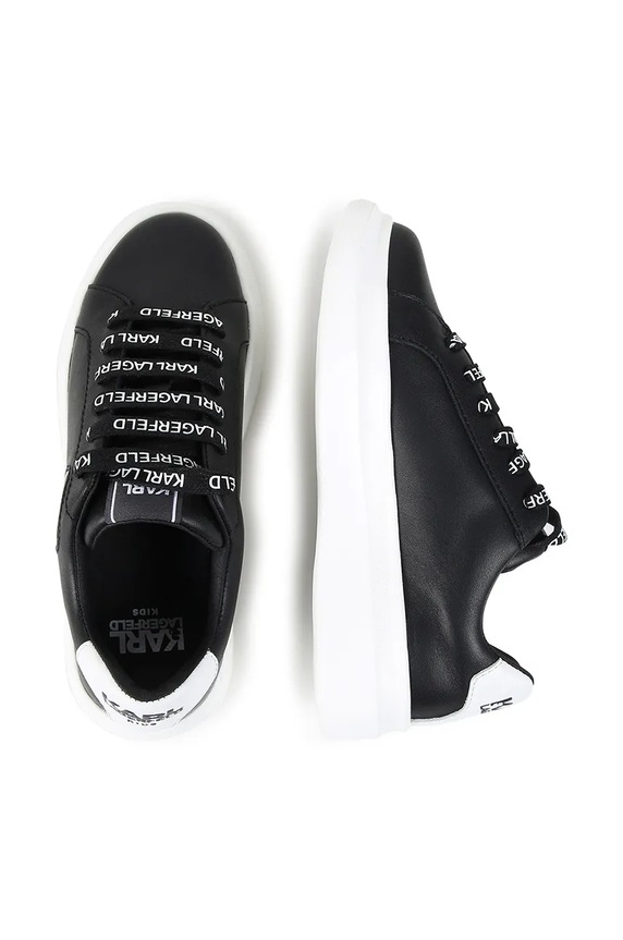 Παιδικά δερμάτινα sneakers Karl Lagerfeld Z30315.28.35 μαύρο