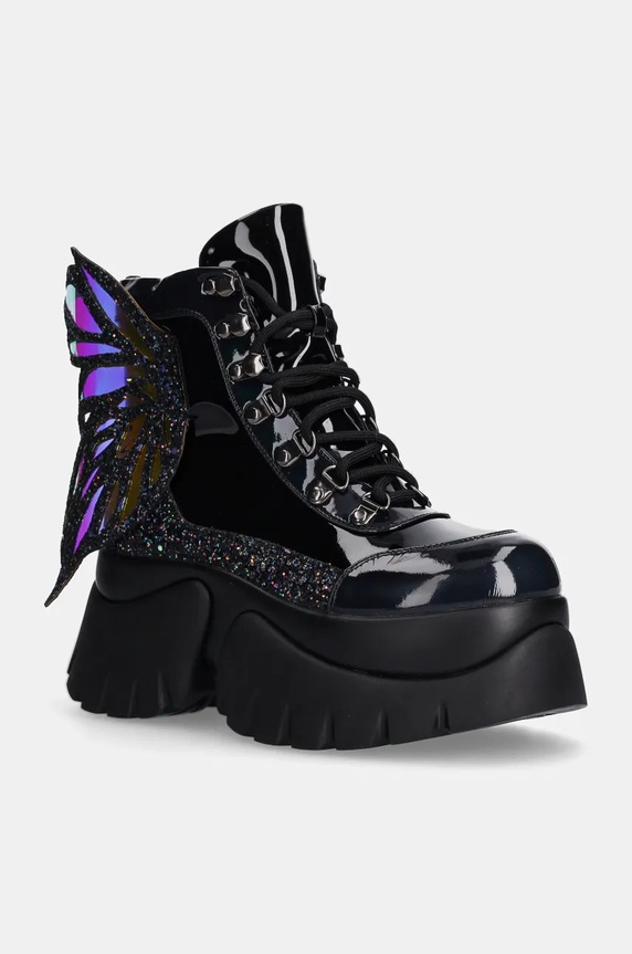 Koi Footwear bocanci 5-8 cm negru EvilFairyQueen